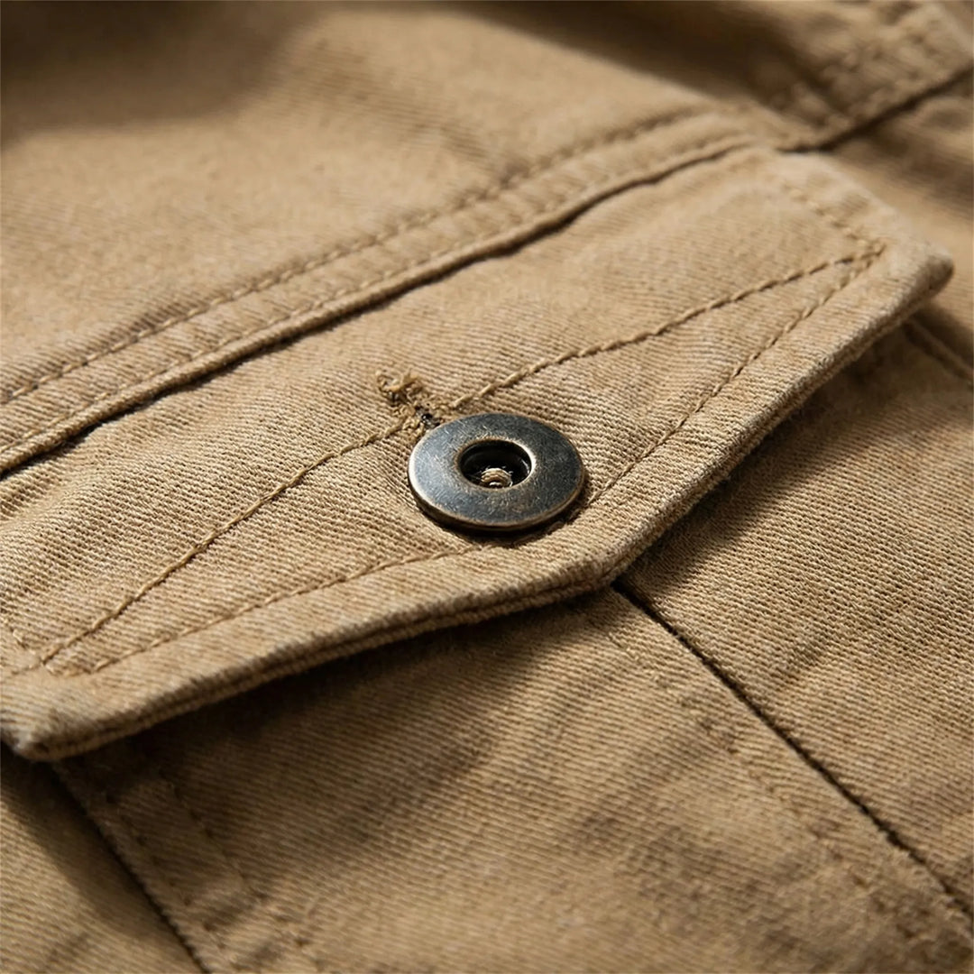 Modern men's water-repellent parka with hood. Windproof everyday coat, great for layered fall winter style.