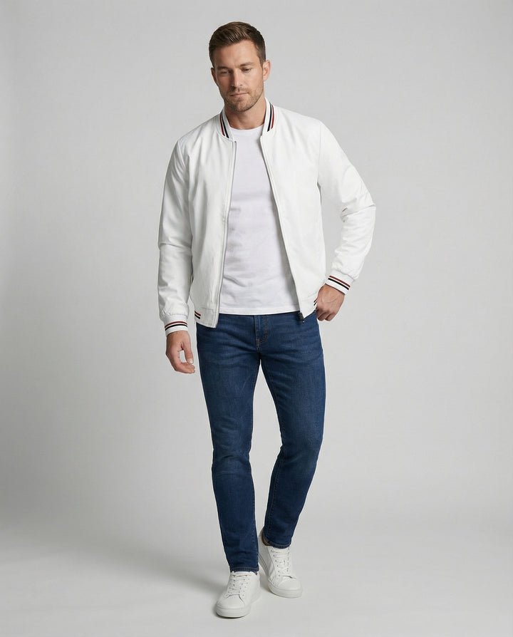 Men's water-repellent transition jacket with stand-up collar, perfect lightweight outerwear for spring & fall.