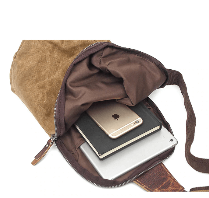 Men's water-resistant travel sling bag, perfect for daily adventures & casual everyday carry.