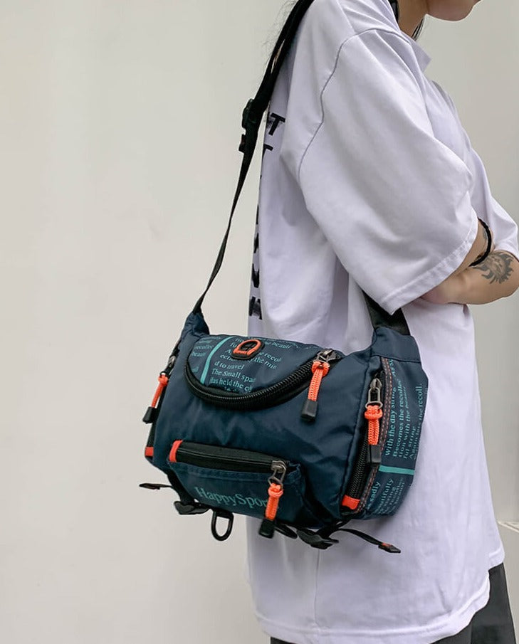 Compact water-resistant chest bag for men, secure for travel and daily essentials.