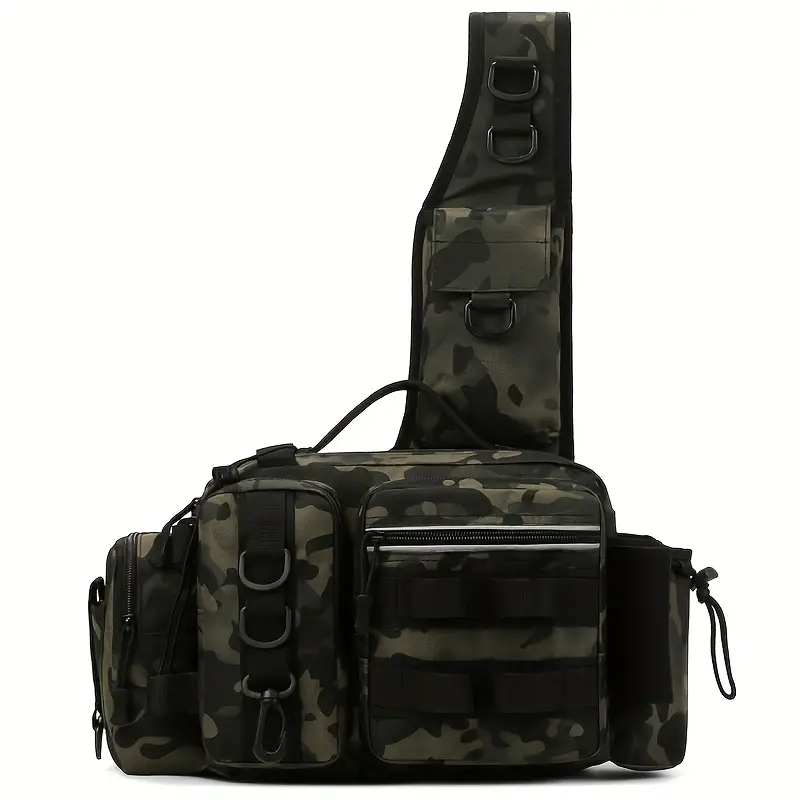 Waterproof nylon fishing tackle bag. Men's waist pack, perfect for storing fishing gear and essentials.