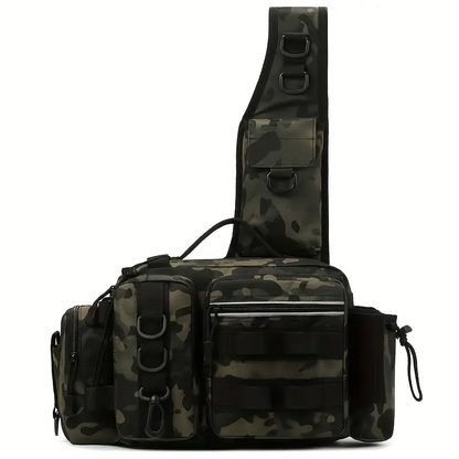 Waterproof nylon fishing tackle bag. Men's waist pack, perfect for storing fishing gear and essentials.