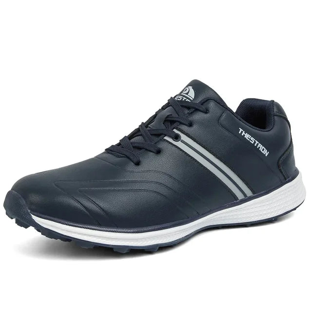 All-weather men's golf shoes, fully waterproof with robust spike traction for maximum control and comfort.