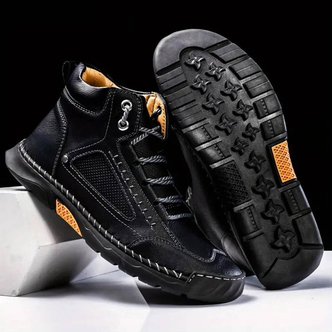 Comfortable men's hiking boots. Waterproof design for outdoor adventures.