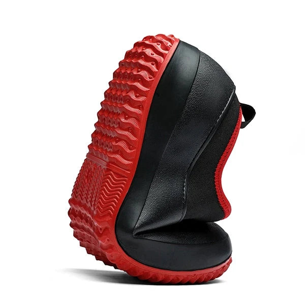 Protective men's waterproof slip-on safety shoes with non-slip sole for secure and comfortable work.