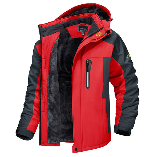 Men's waterproof winter jacket for extreme cold. Durable, windproof outerwear, ideal for outdoor activities.
