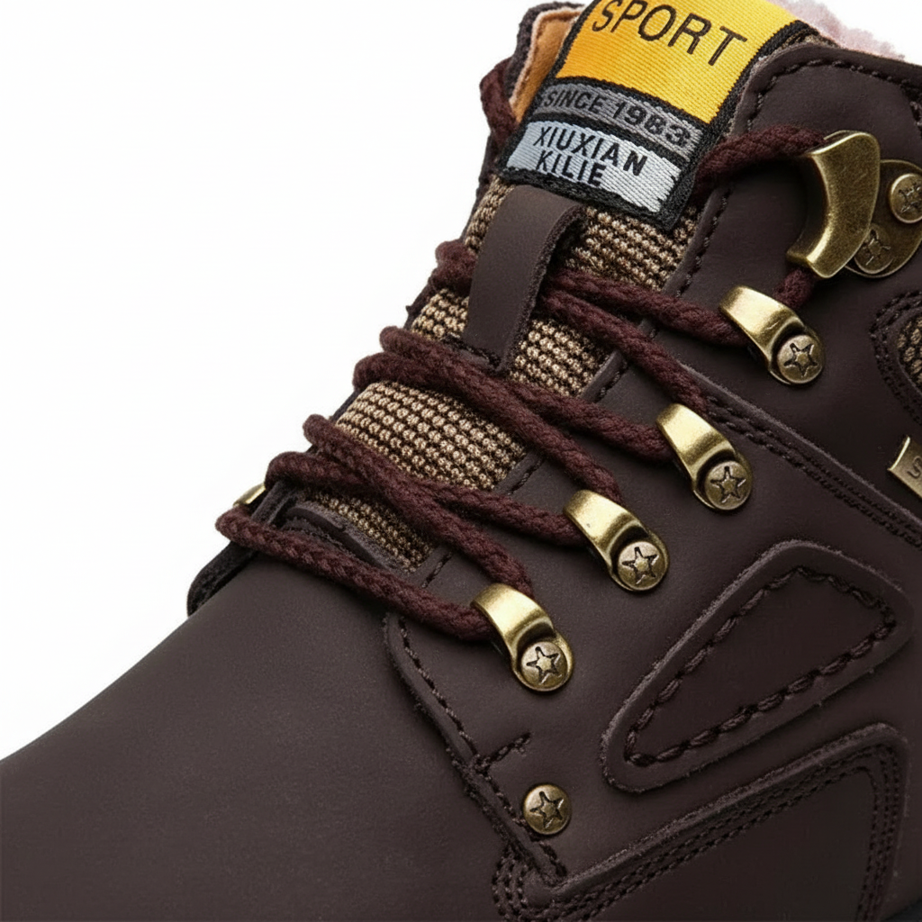 Retro men's waterproof winter sneakers, ideal for warmth & comfort in all outdoor conditions.