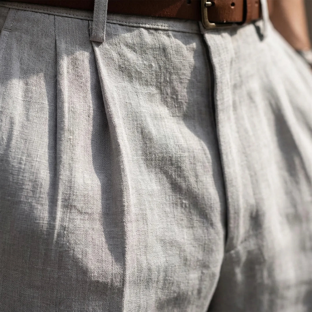 Smart men's straight leg pants with elegant pleats, suitable for office, casual outings, and business meetings.