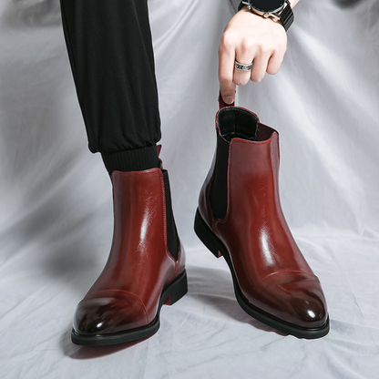 Windsor men's brown Chelsea dress boots, a stylish staple for modern men's fashion.