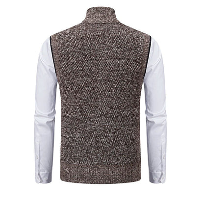 Stylish men's full-zip wool blend vest with plaid lining, ideal for casual or formal layering.