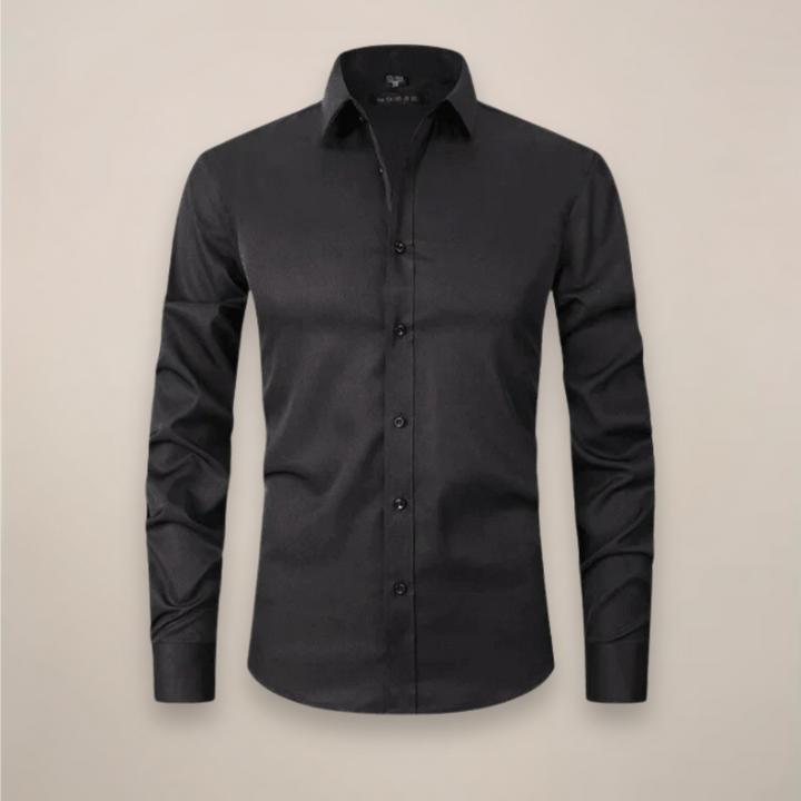 Men's versatile long-sleeve button-up for all occasions, wrinkle-free & easy care.