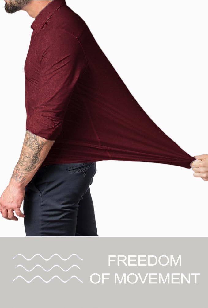 Stylish men's wrinkle-free slim fit shirt, ideal for formal events or sophisticated casual.