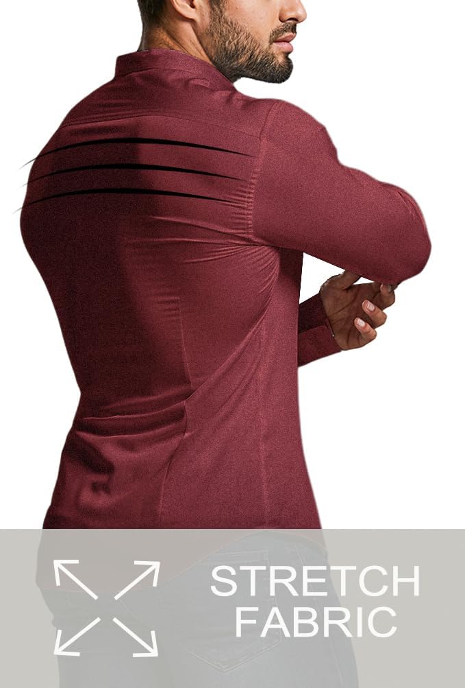 Effortless style: men's slim fit shirt, wrinkle-free & stretch comfort for any occasion.