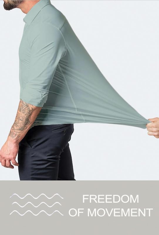 Men's formal wear shirt, slim fit, wrinkle-free fabric for an elegant and comfortable fit.