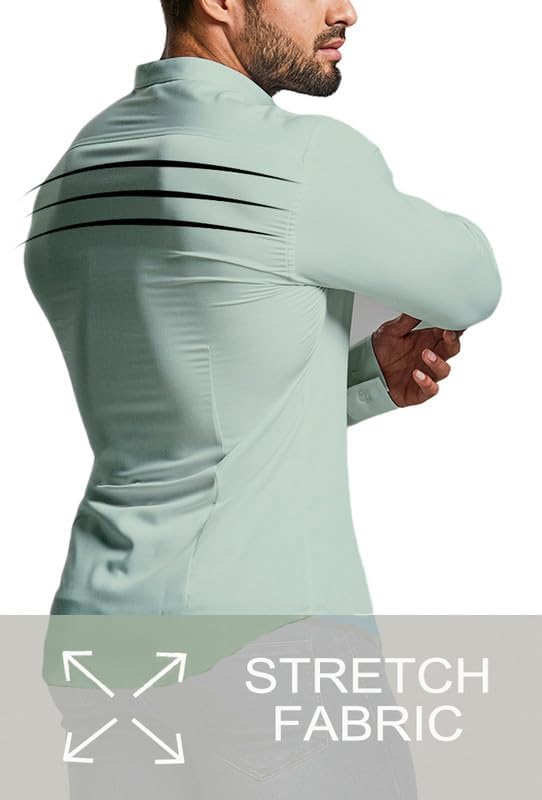 Stretch comfort men's shirt, slim fit, wrinkle-free, a perfect blend of style and ease.