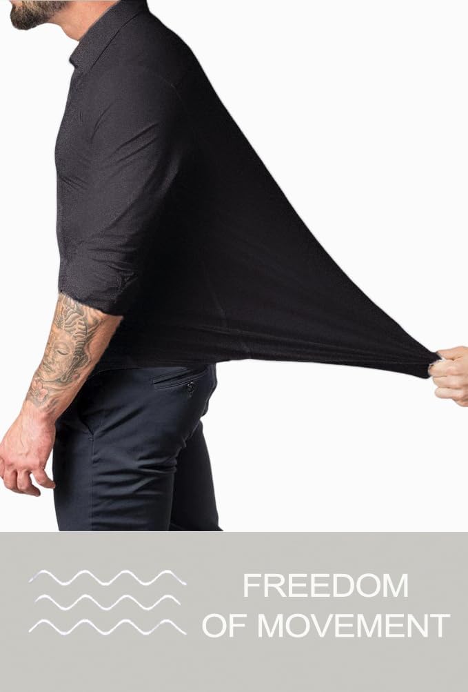 David men's wrinkle-free shirt for business, slim fit, offering a crisp, clean appearance.