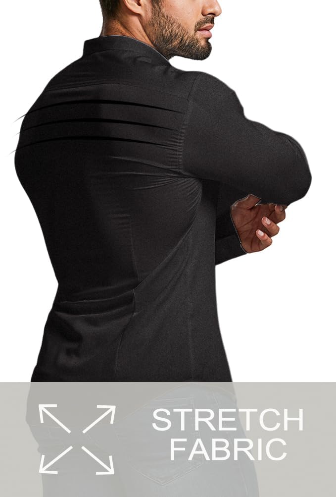 Office ready men's shirt, slim fit, wrinkle-free, providing comfort and a polished presence.