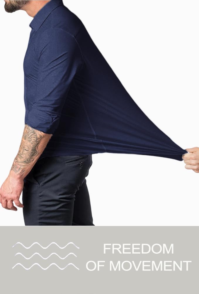 David men's wrinkle-free casual shirt, slim fit, for a comfortable yet stylish everyday look.