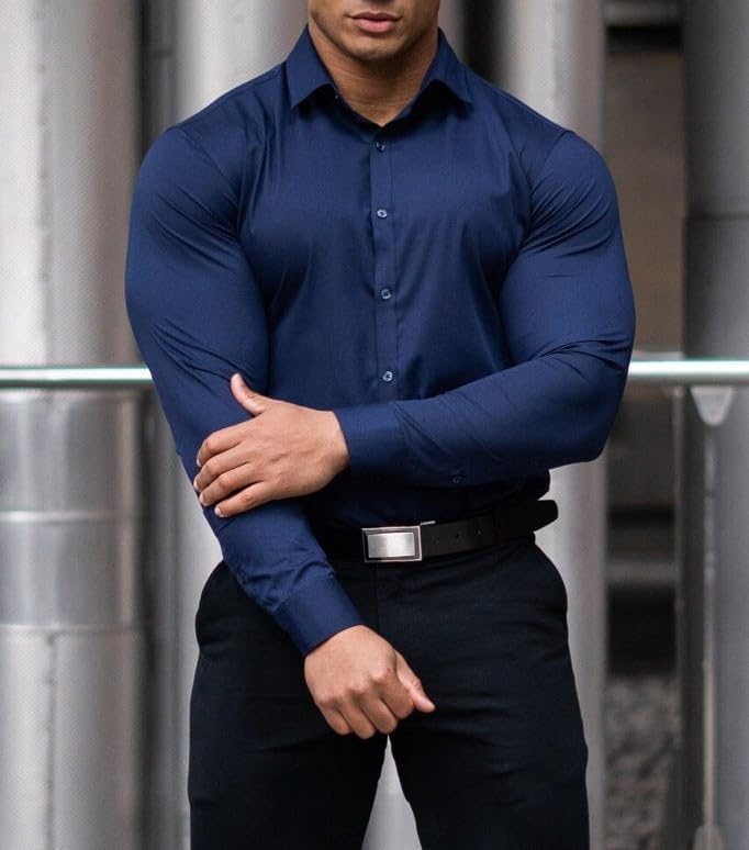 Effortless style men's shirt, slim fit, wrinkle-free, keeping you looking sharp with ease.
