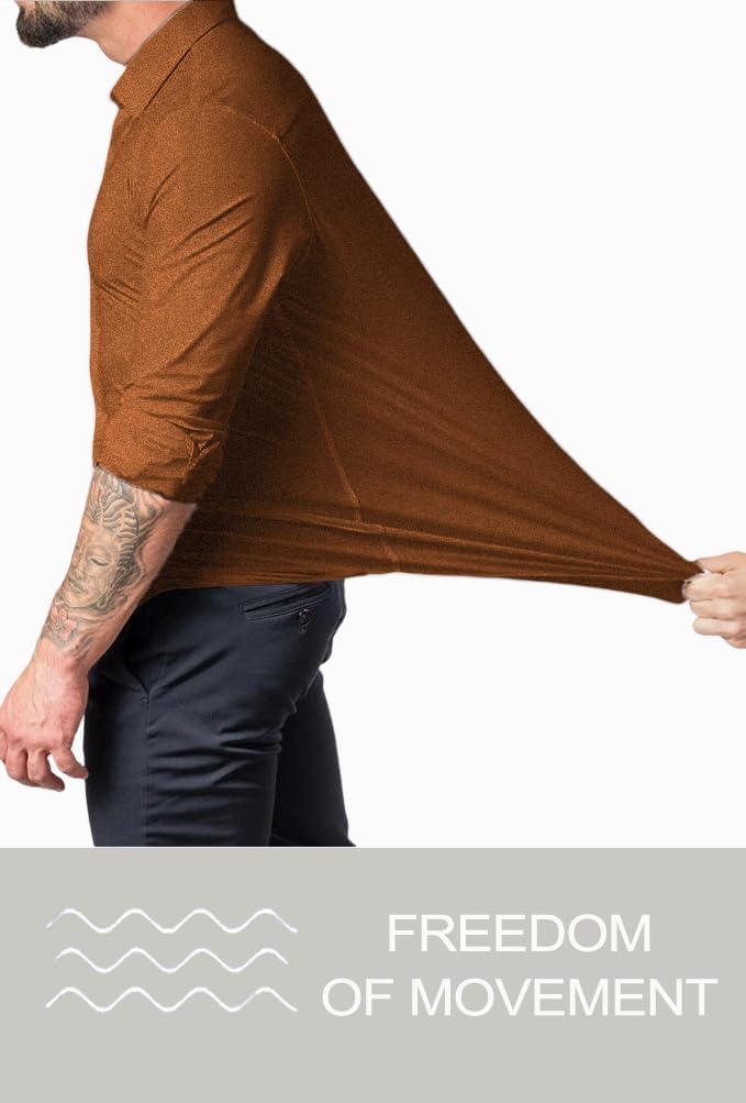 Casual men's long sleeve shirt, slim fit & wrinkle-free for effortless weekend style.