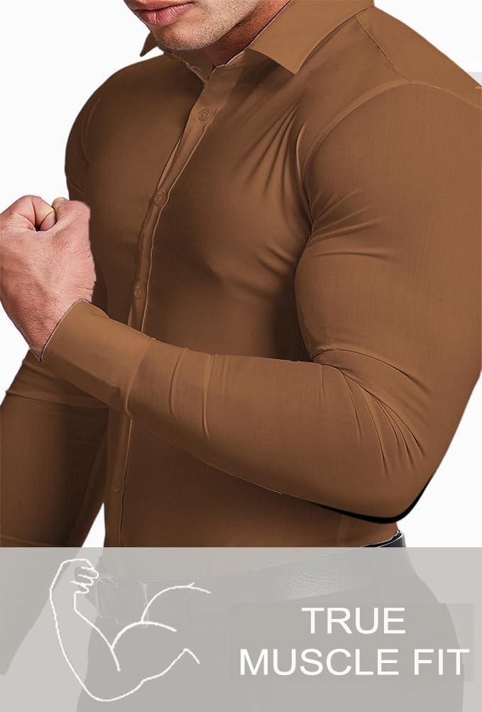 David men's stretch comfort shirt, slim fit & wrinkle-free for versatile office attire.