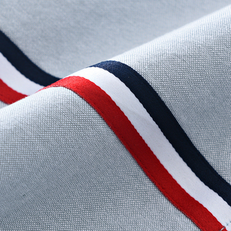 Zen Men's short sleeve casual shirt featuring a sophisticated chest stripe. Breathable and relaxed fit for summer.