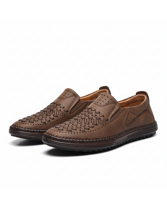 Mens hand-stitched loafers, classic slip-on style for all-day comfort & everyday wear.