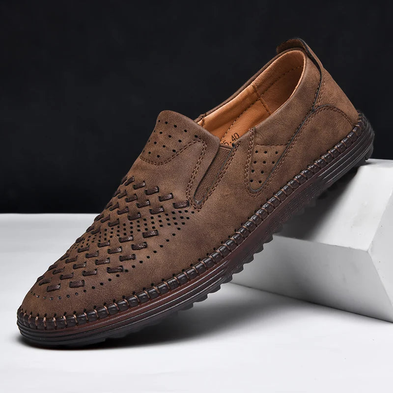 Stylish mens loafers, breathable design with shock-absorbing soles for ultimate foot comfort.