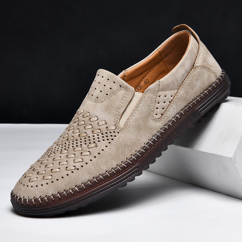 Premium mens loafers, hand-stitched details and shock-absorbing sole for superior comfort.