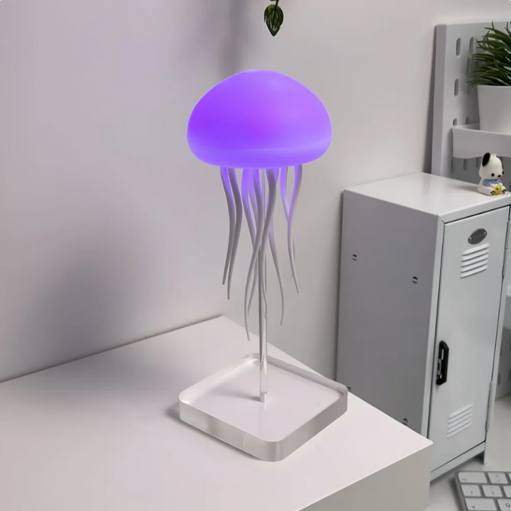Elegant jellyfish lamp, a unique decorative piece. Color-changing LED mood light for a relaxing ambiance or thoughtful gift.