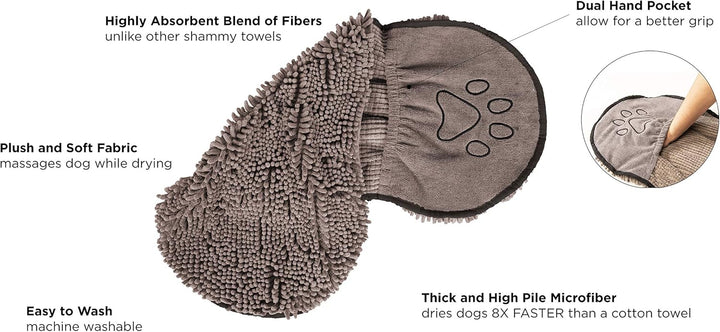 Premium microfiber dog towel, super absorbent and soft for efficient animal dry.