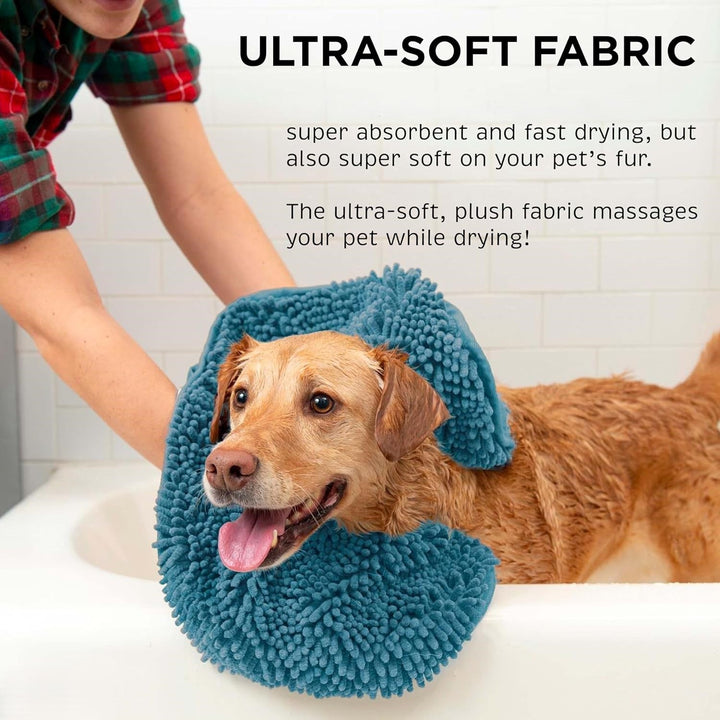 Quick-drying microfiber dog towel. Soft and absorbent for efficient pet care.