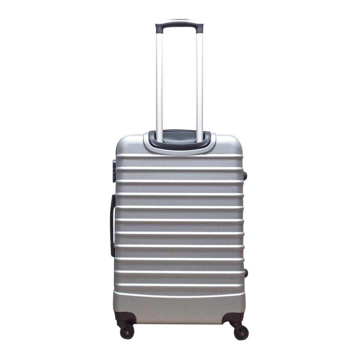 Sleek silver hard-shell 2-piece suitcase set from Milano. Durable, wheeled luggage for all your travel needs.