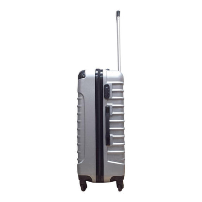 Milano Silver hard-shell 2-piece spinner luggage set. Wheeled suitcases ensuring smooth & effortless travel.