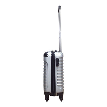 Modern Milano Silver 2-piece hard-shell spinner luggage set. Stylish & durable wheeled luggage for travel.