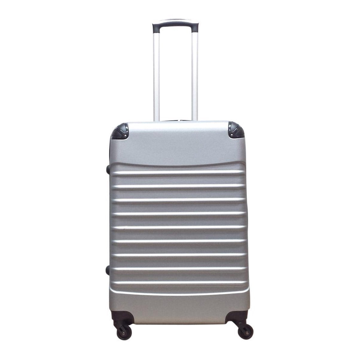 Complete Milano Silver 2-piece hard-shell luggage set. Compact & large spinner suitcases for easy packing.
