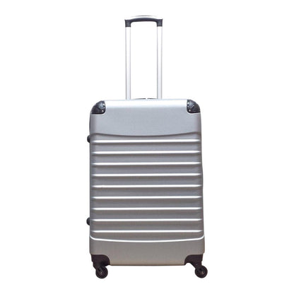 Complete Milano Silver 2-piece hard-shell luggage set. Compact & large spinner suitcases for easy packing.