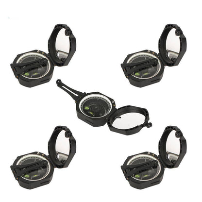 Portable military field compass showing clear directional markings for precise outdoor use