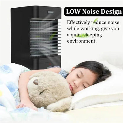 Small humidifier fan for personal space, featuring quiet operation and lightweight design for easy carry