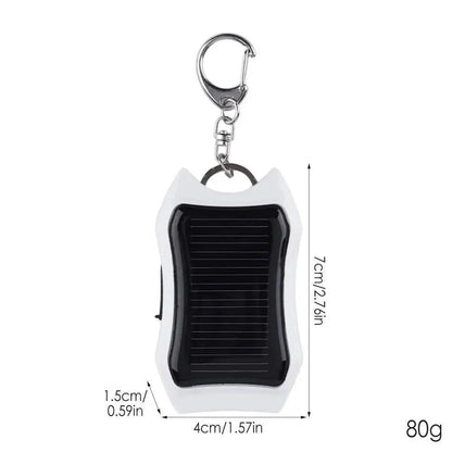 Survival tool: mini solar power bank with LED light and 1500mAh capacity, handy emergency charger.