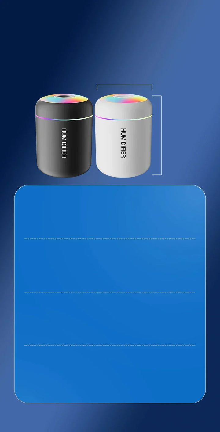 Compact USB-powered mini humidifier & essential oil diffuser. Ideal for on-the-go aromatherapy.
