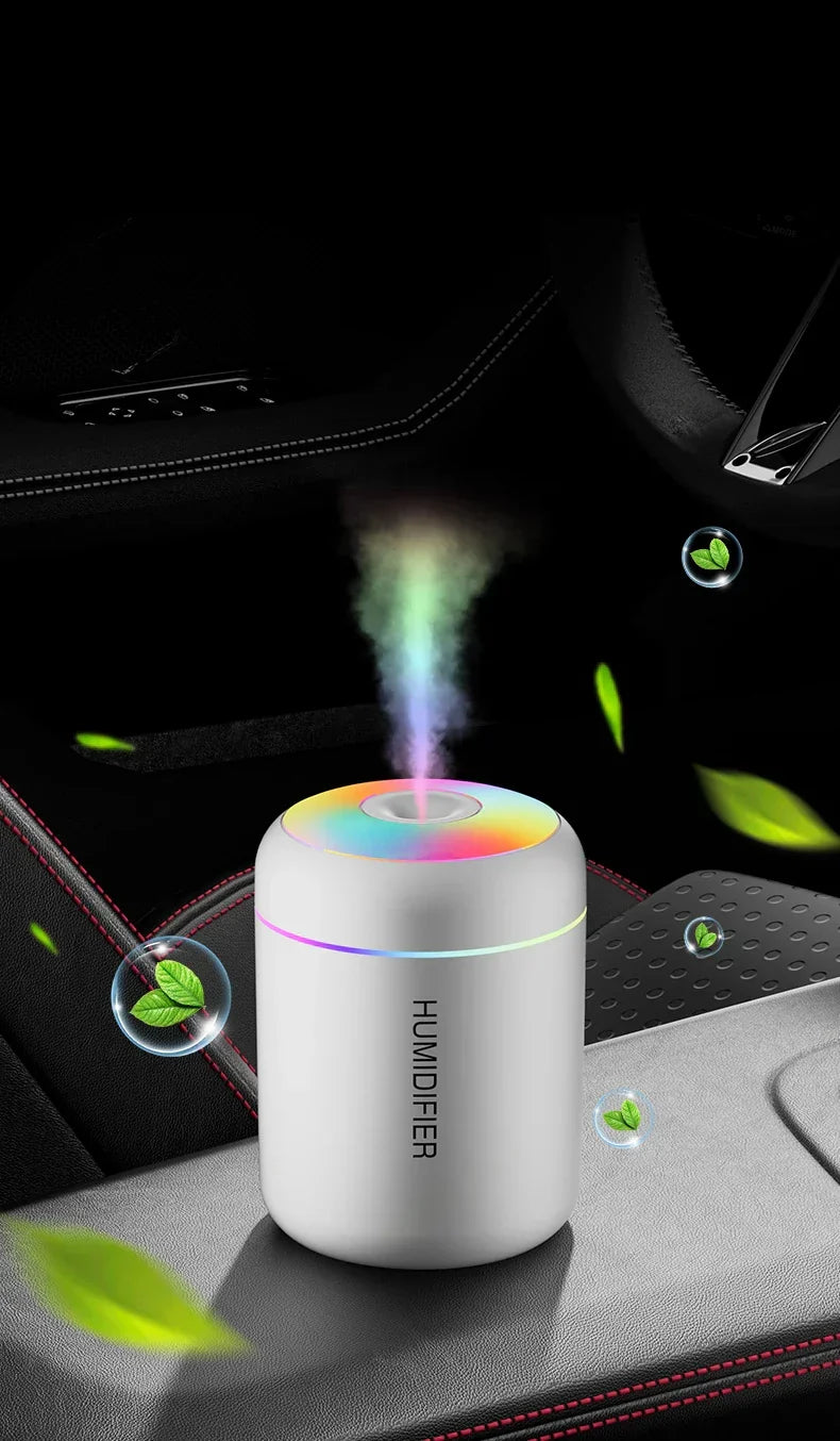 USB-powered mini humidifier & essential oil diffuser for car. Aromatherapy on your daily commute.