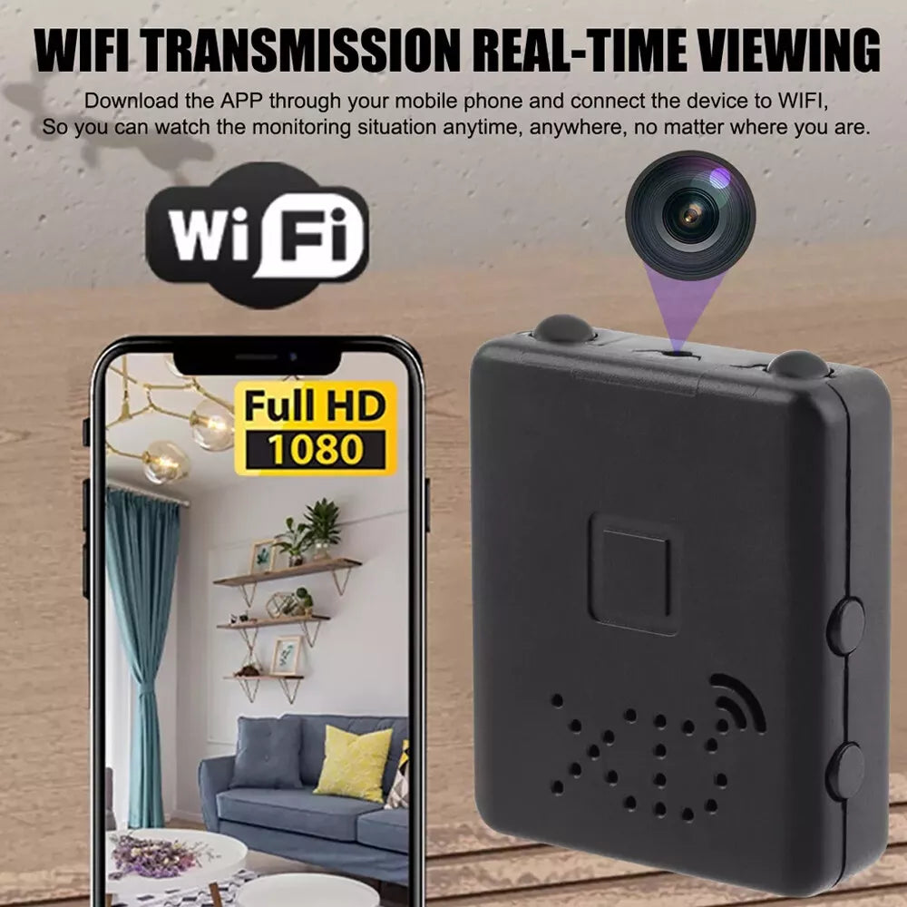 High-definition WiFi micro camera with audio for home security. Offers clear live streaming and easy setup.