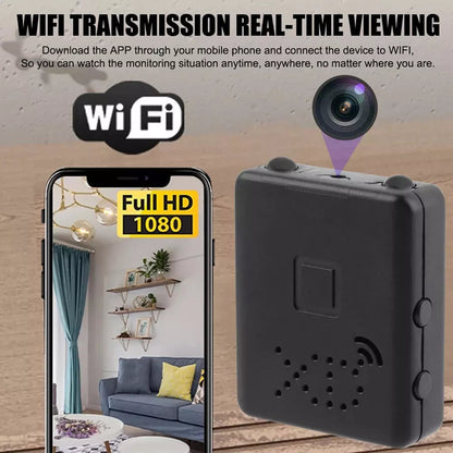 High-definition WiFi micro camera with audio for home security. Offers clear live streaming and easy setup.