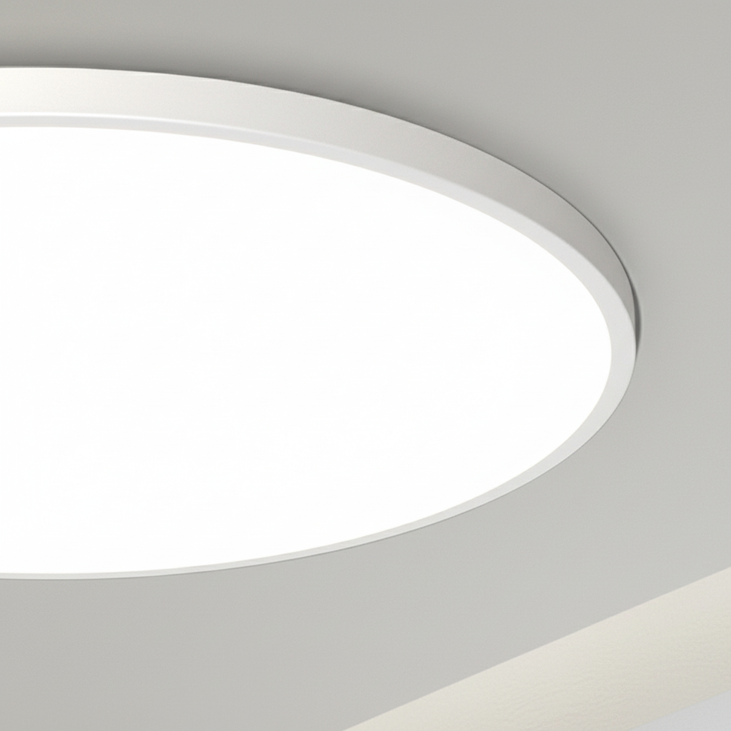 Energy-saving minimalist LED ceiling light, modern flush mount design for kitchen & indoor decor.