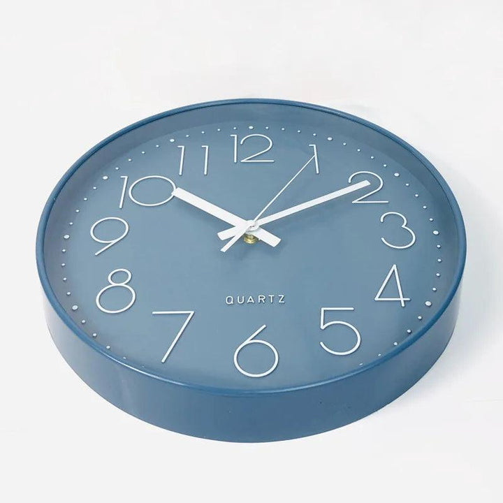 Decorative 12-inch modern silent wall clock, minimalist design enhances any room's aesthetic.