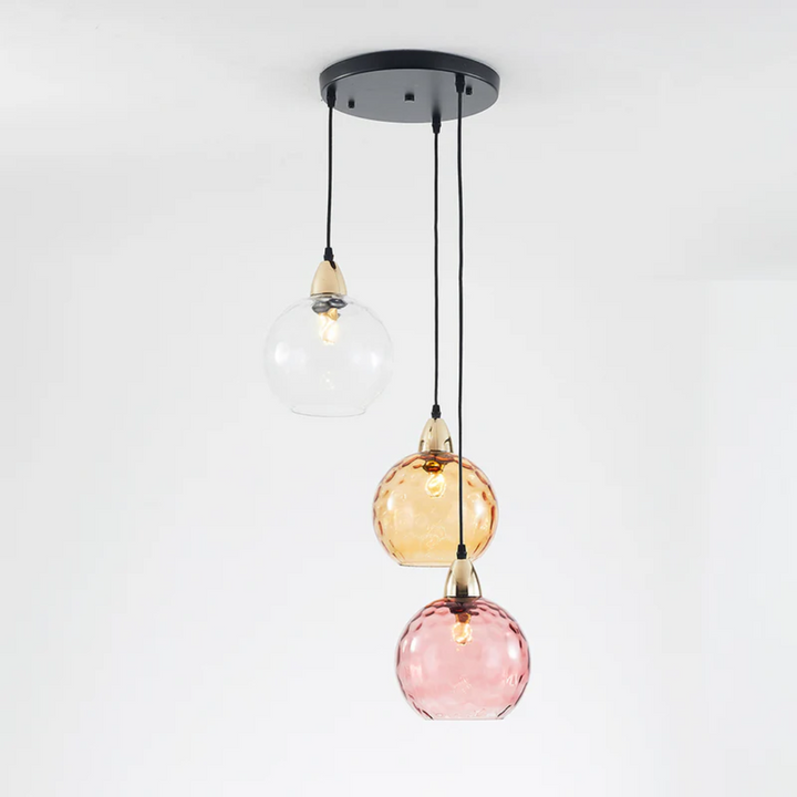 Home decor modern cluster pendant, three lamps for an elegant lighting statement.