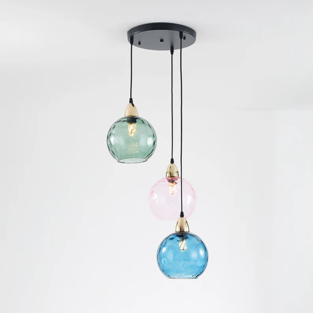 Living room modern cascade pendant light, 3-lamp LED ceiling lamp.