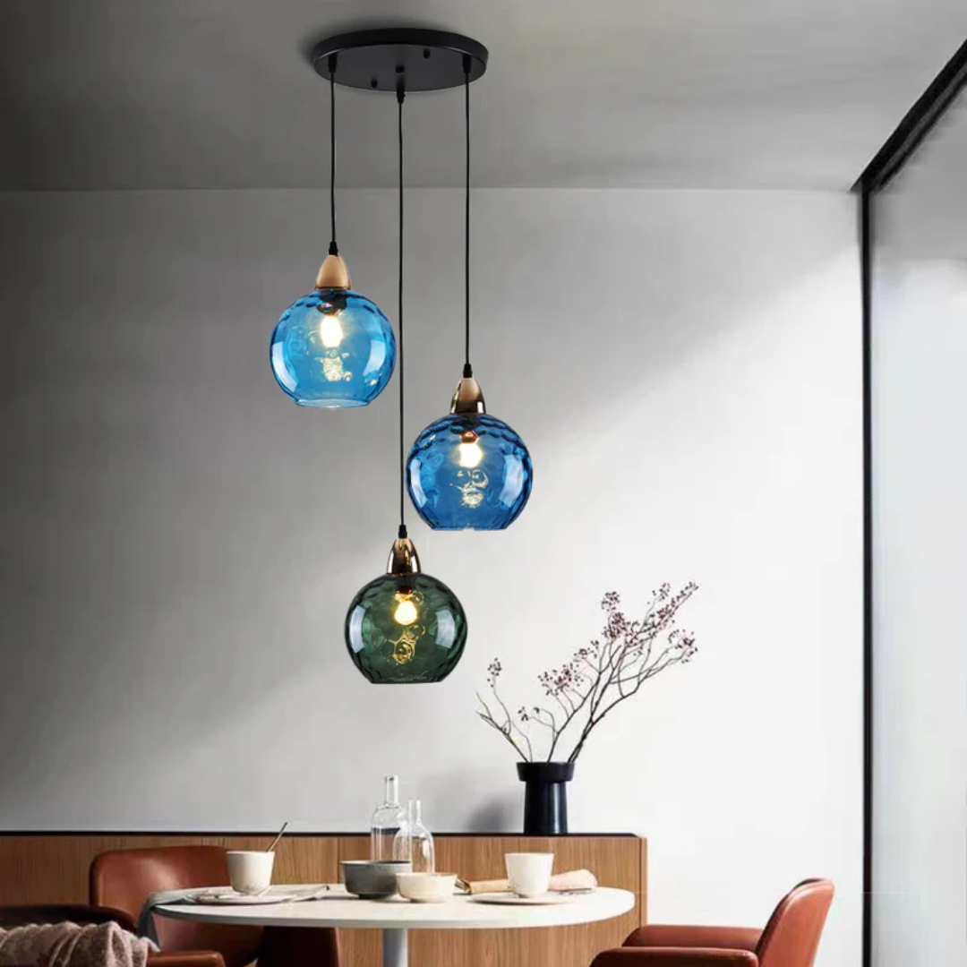 Modern home decor lighting, 3-lamp cascade pendant light, sleek and functional.