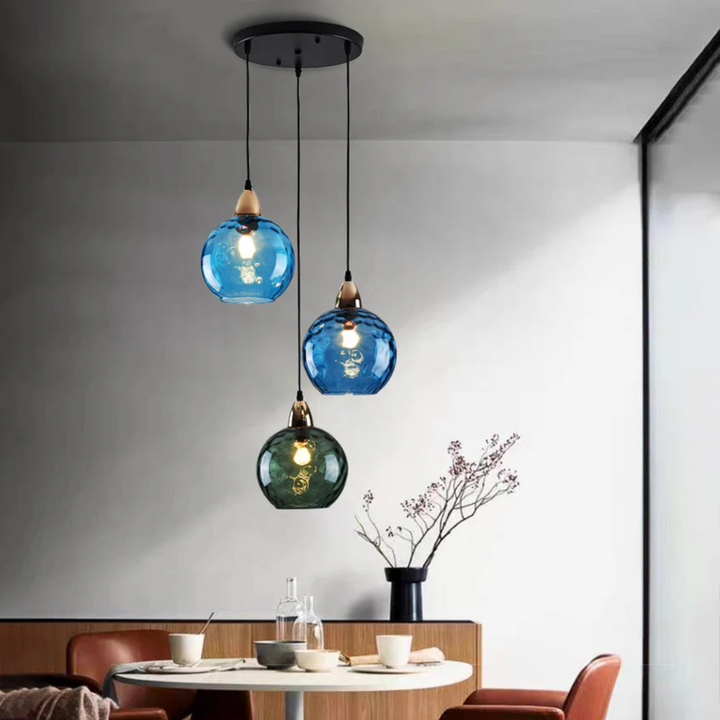 Modern home decor lighting, 3-lamp cascade pendant light, sleek and functional.